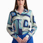 Abstract Print Satin Shirt