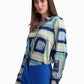 Abstract Print Satin Shirt