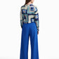 Abstract Print Satin Shirt
