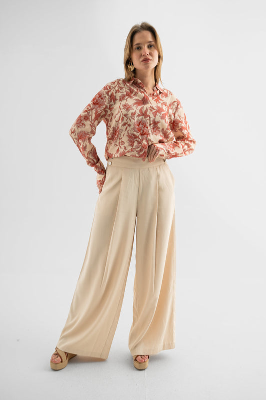 Romantic Coral Bloom Blouse