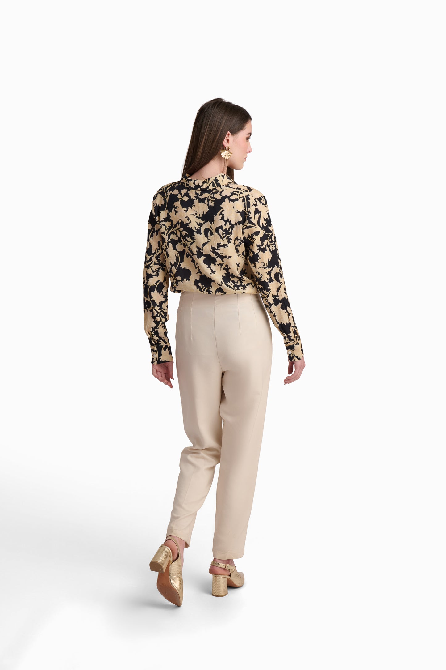 Women’s Beige Floral Print Shirt