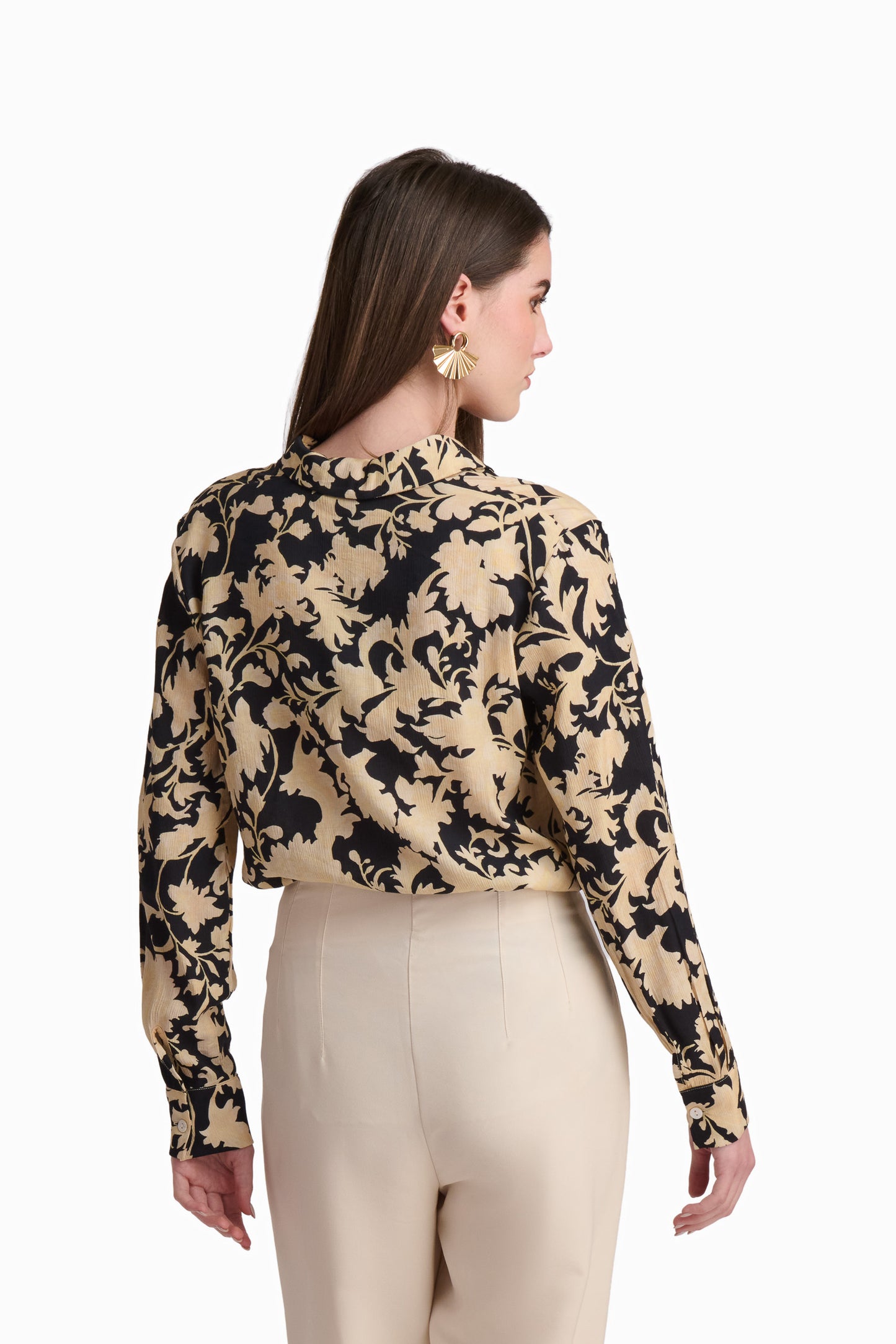 Women’s Beige Floral Print Shirt