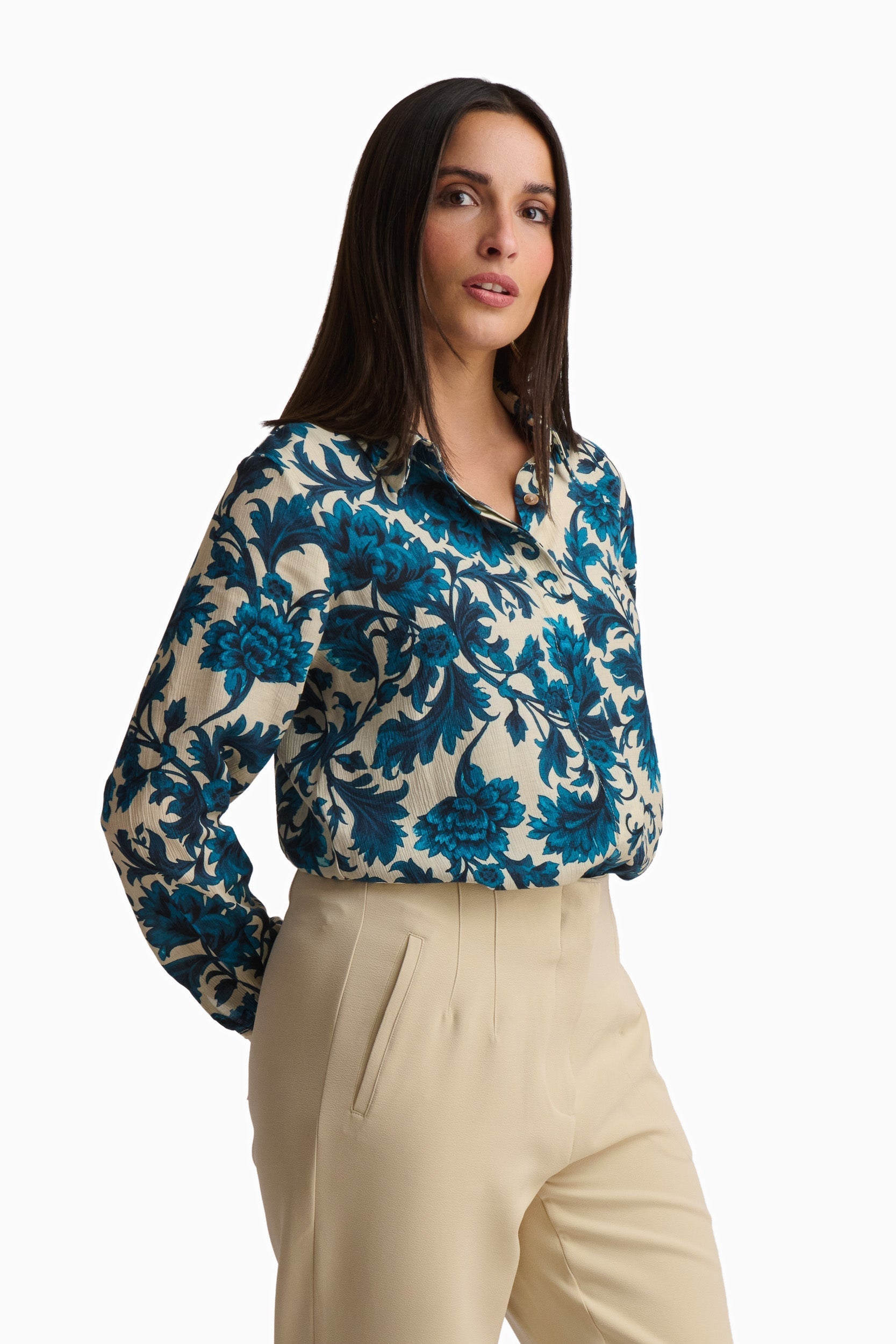 Blue Abstract Print Shirt