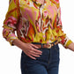 Women Blouse - Printed Mustard