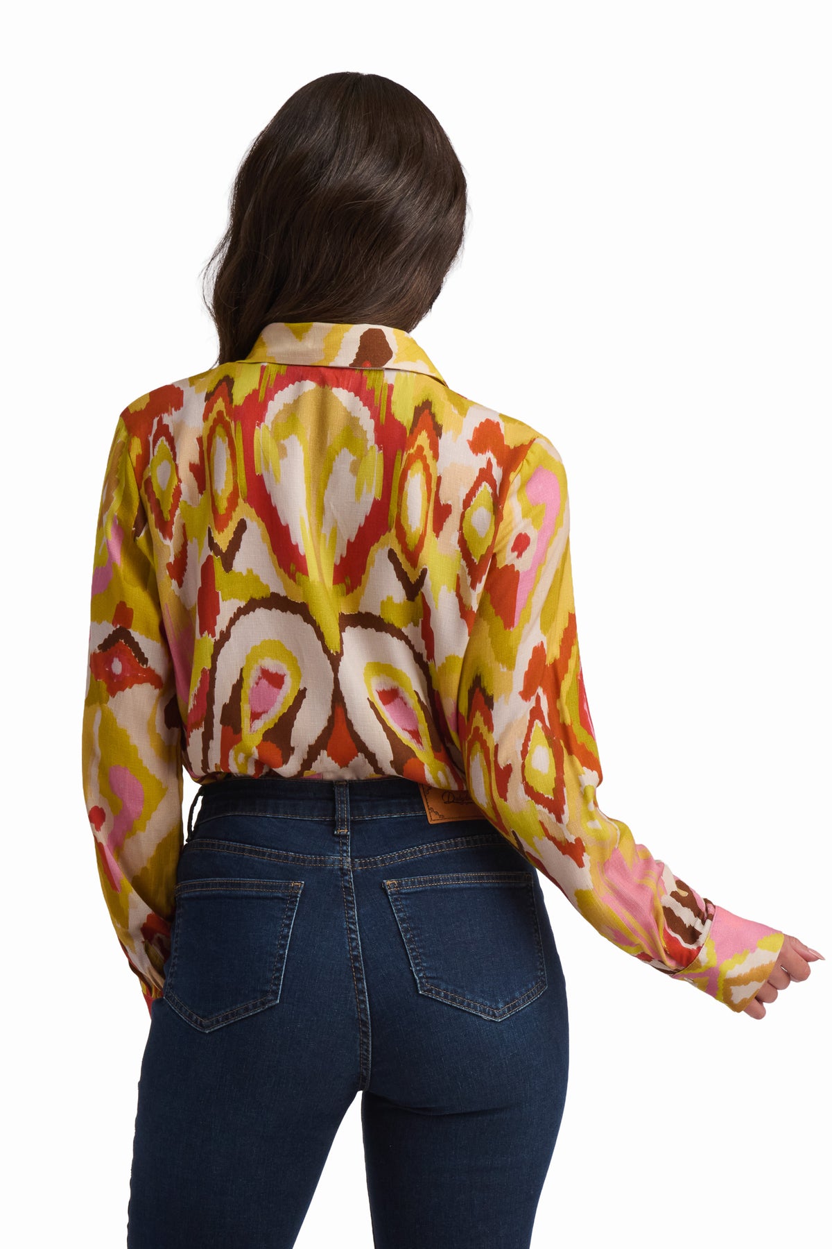 Women Blouse - Printed Mustard