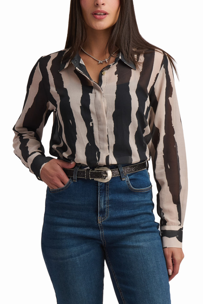 Women Blouse - Black Print