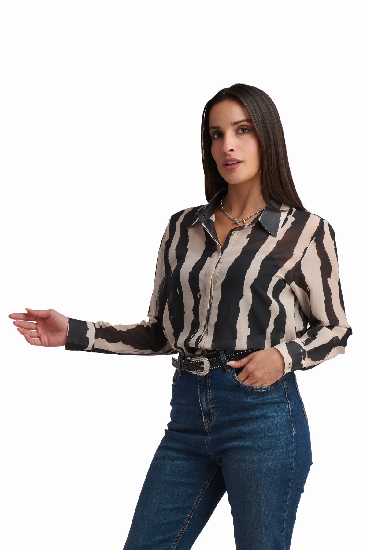 Women Blouse - Black Print