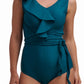 Asymmetric Ruffle Swimsuit