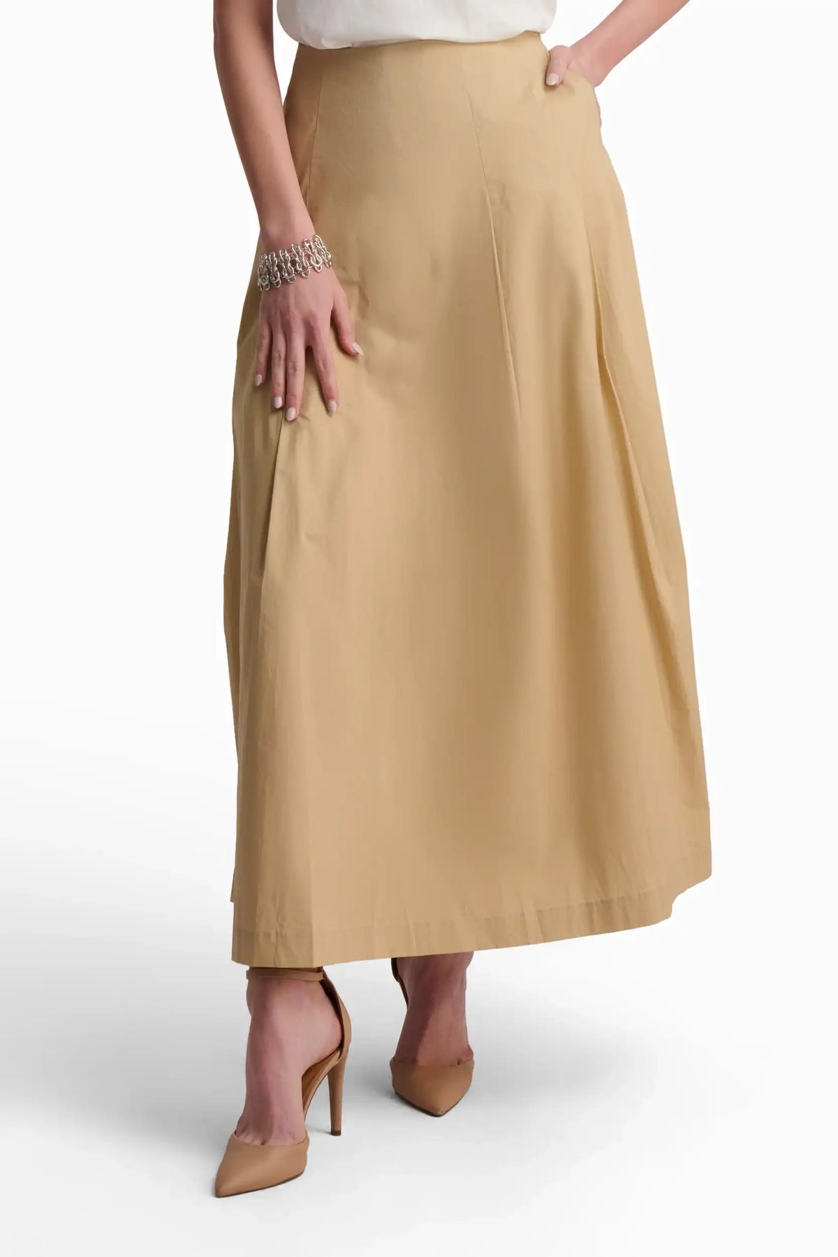 Beige Essence Maxi Skirt
