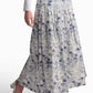 Blue Toile Tiered Maxi Skirt