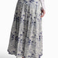 Blue Toile Tiered Maxi Skirt