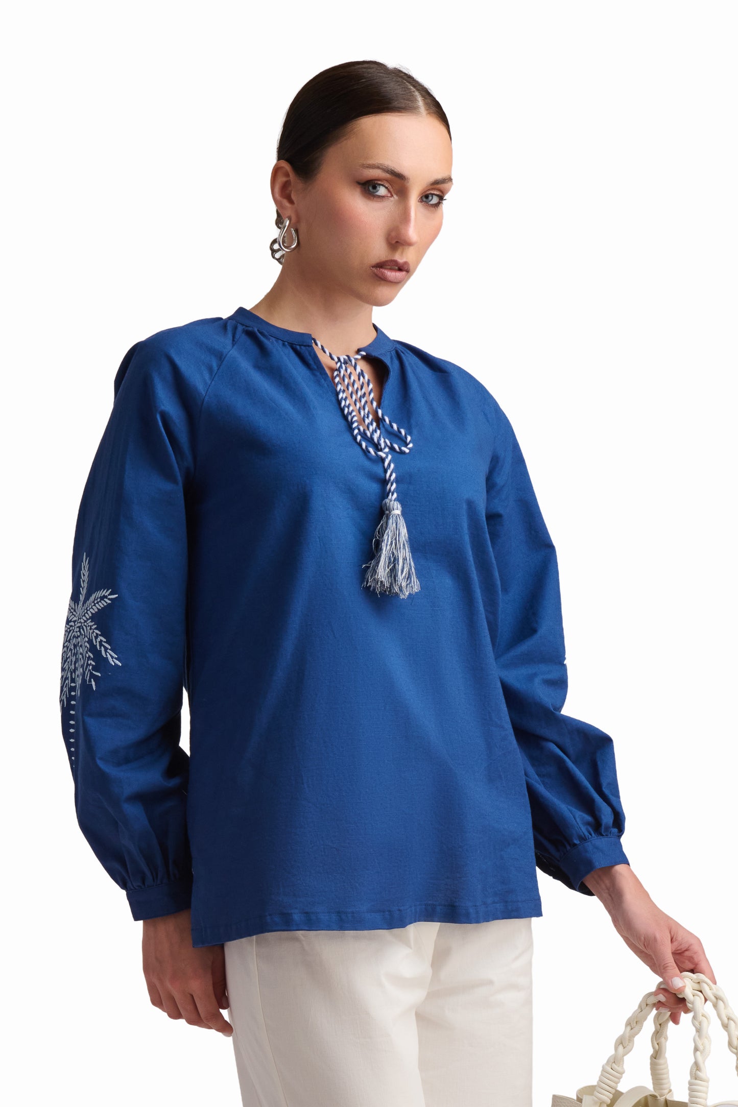 Blue Breeze Embroidered Shirt