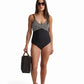 Striped Twist-Front One-Piece Swimsuit