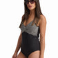 Striped Twist-Front One-Piece Swimsuit