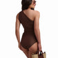 One-Shoulder Swimsuit with Statement Ring