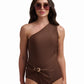 One-Shoulder Swimsuit with Statement Ring
