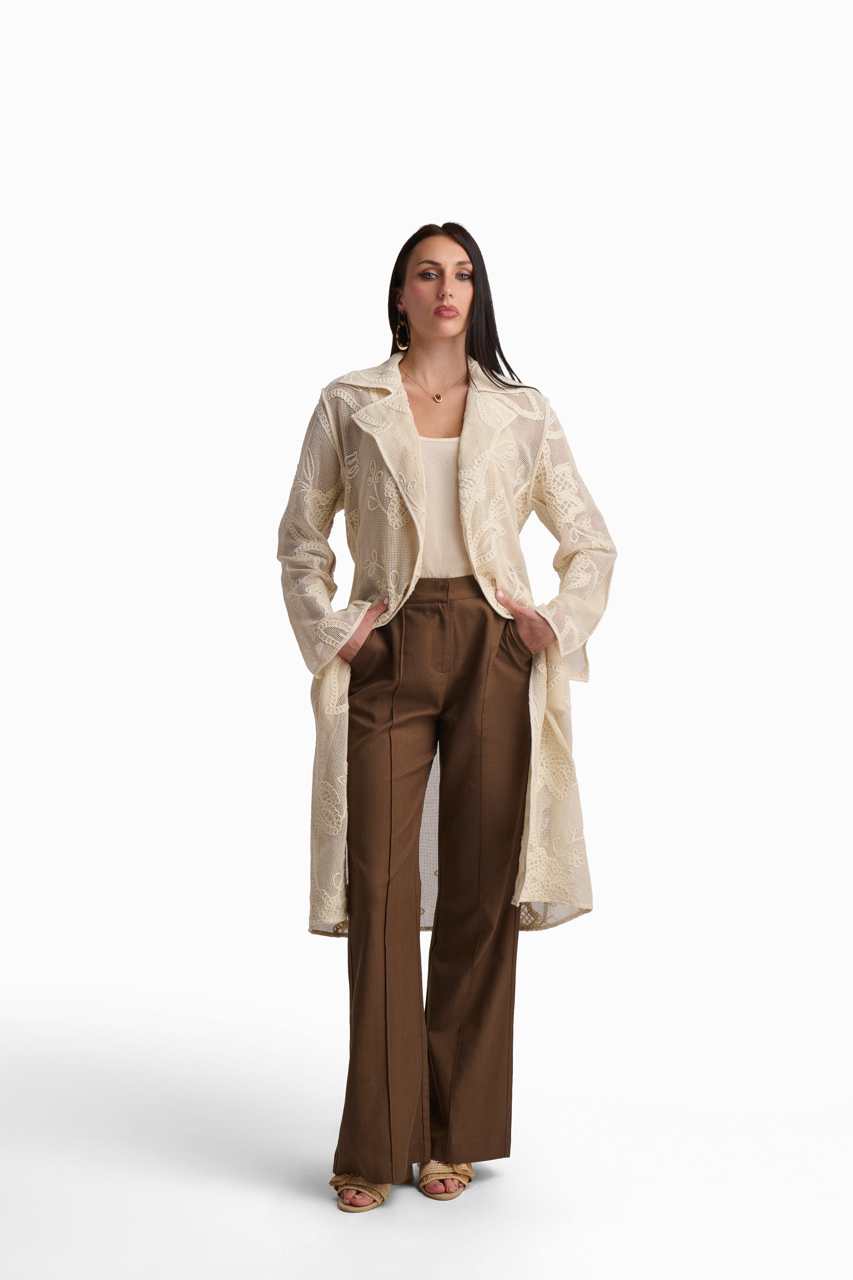 Brown Flared Trousers