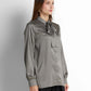 Bow-Neck Satin Shirt - Taupe Grey