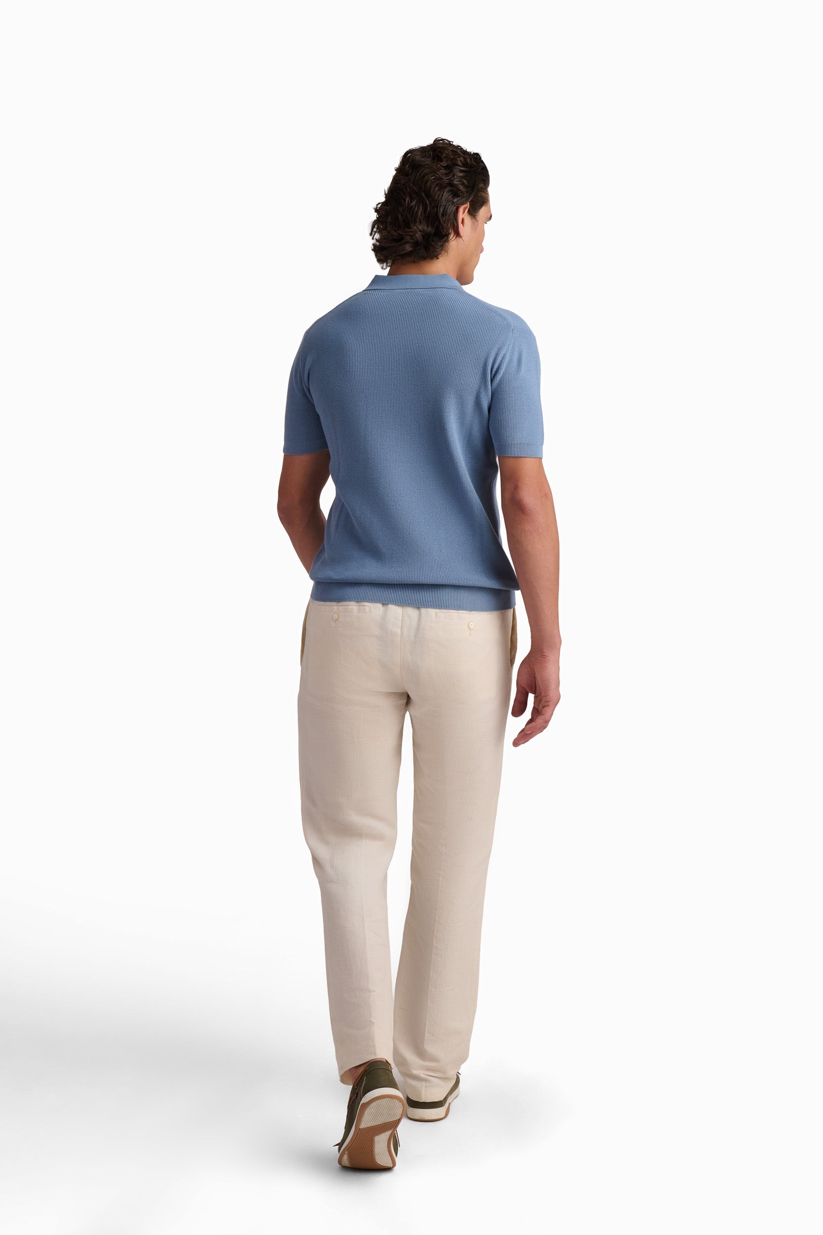 Men’s Light Blue Textured Polo Shirt