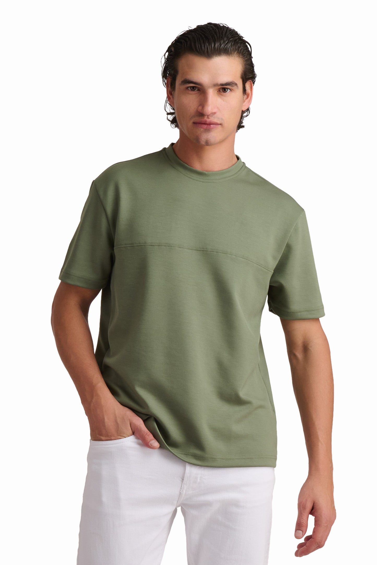Olive Minimal Cotton T-Shirt