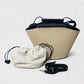 Natural Texture Structured Bag with Black Details