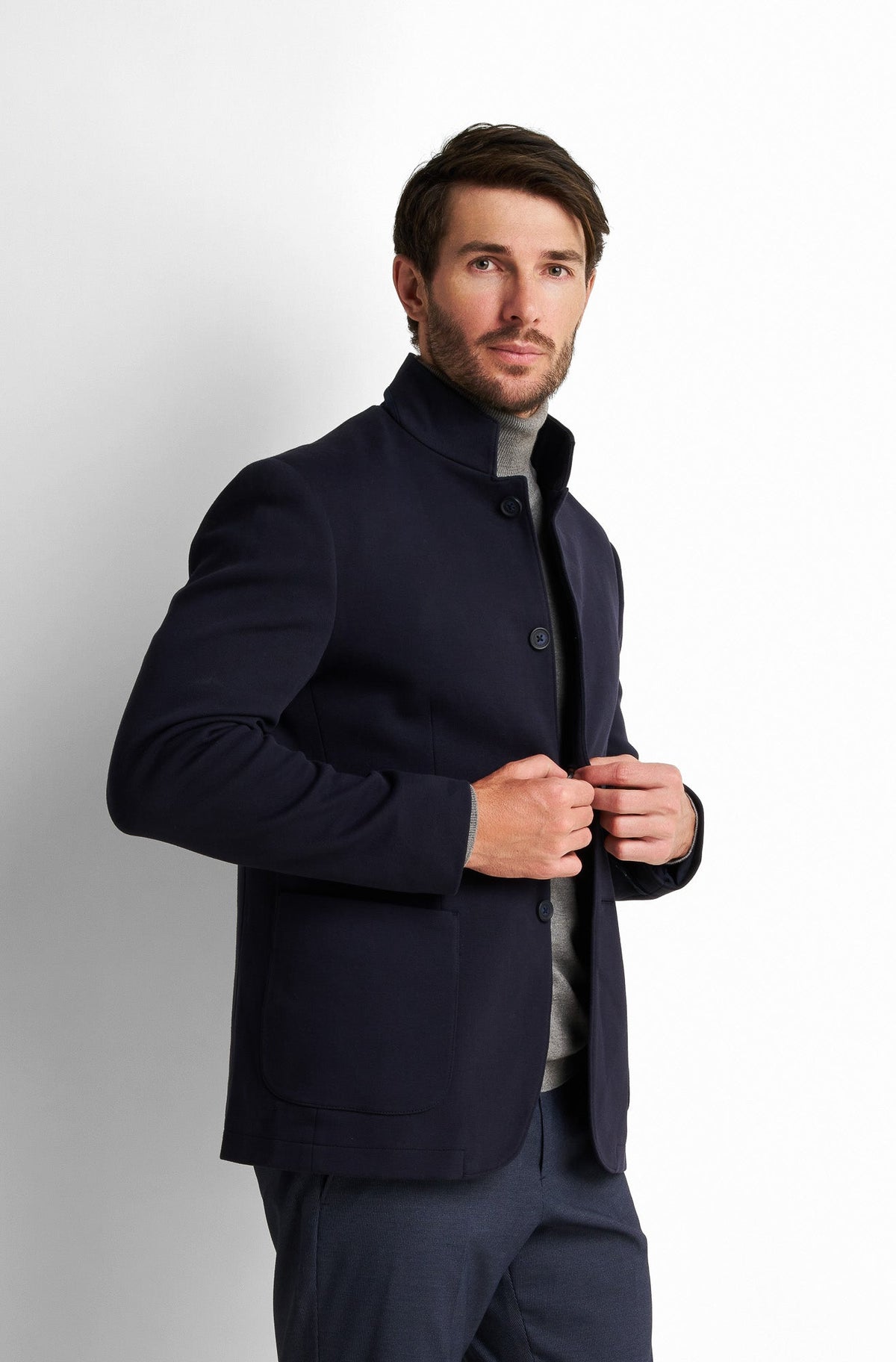 Single-Breasted Button-Front Jacket