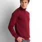 Turtleneck Knit Pullover - Burgundy