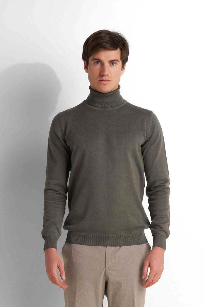 Turtleneck Knit Pullover - Charcoal