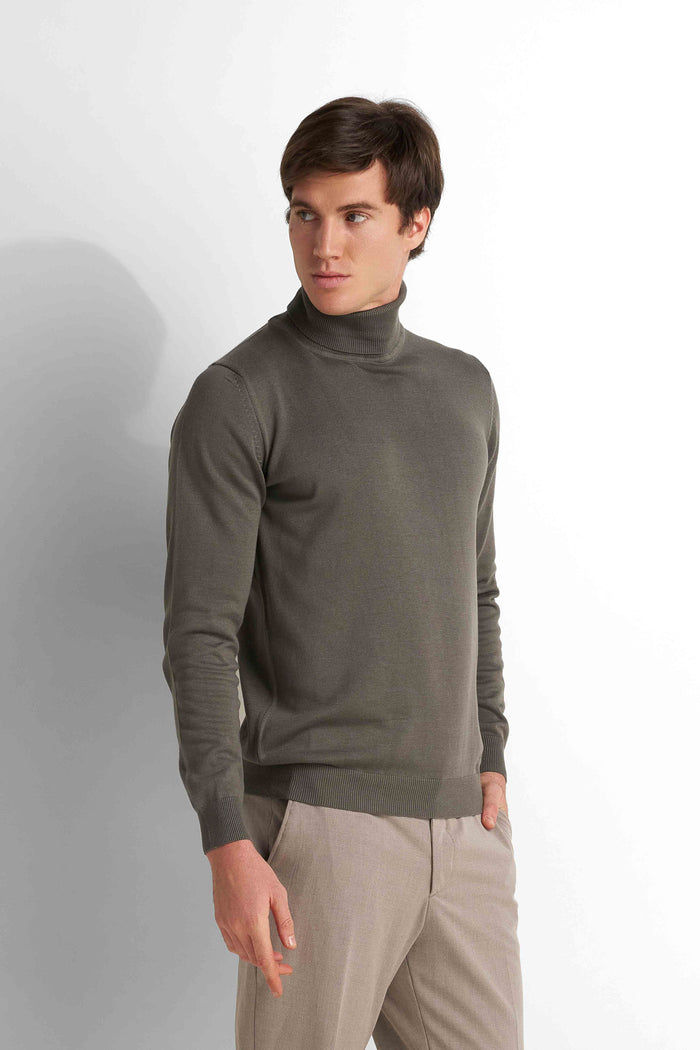 Turtleneck Knit Pullover - Charcoal