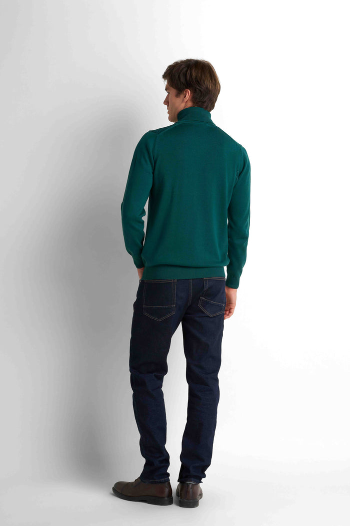 Turtleneck Knit Pullover - Teal