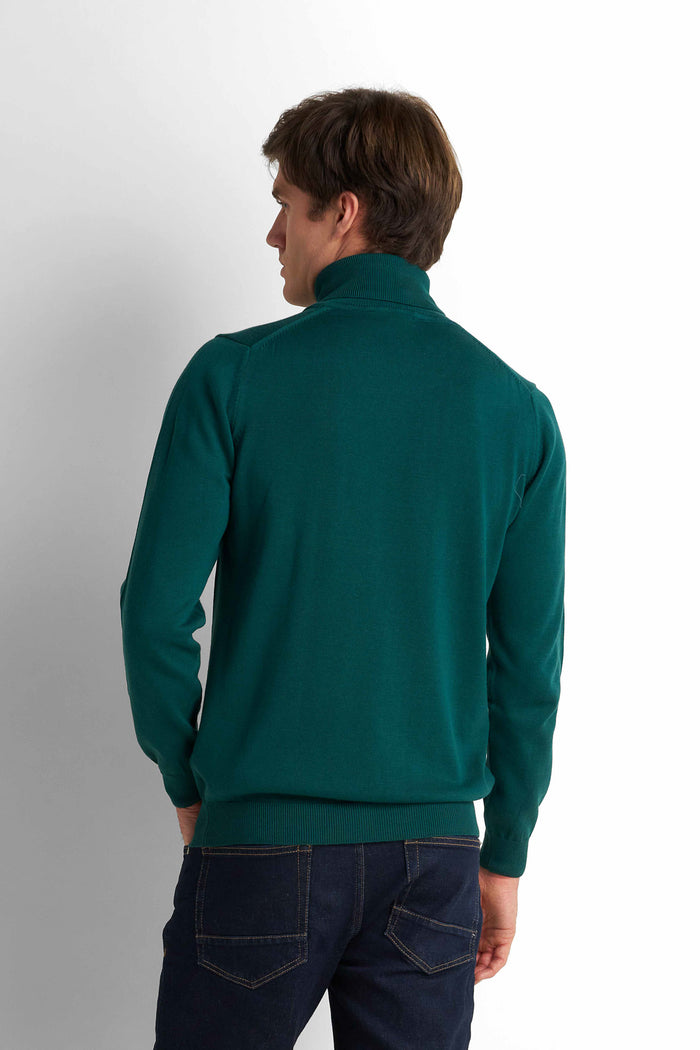 Turtleneck Knit Pullover - Teal
