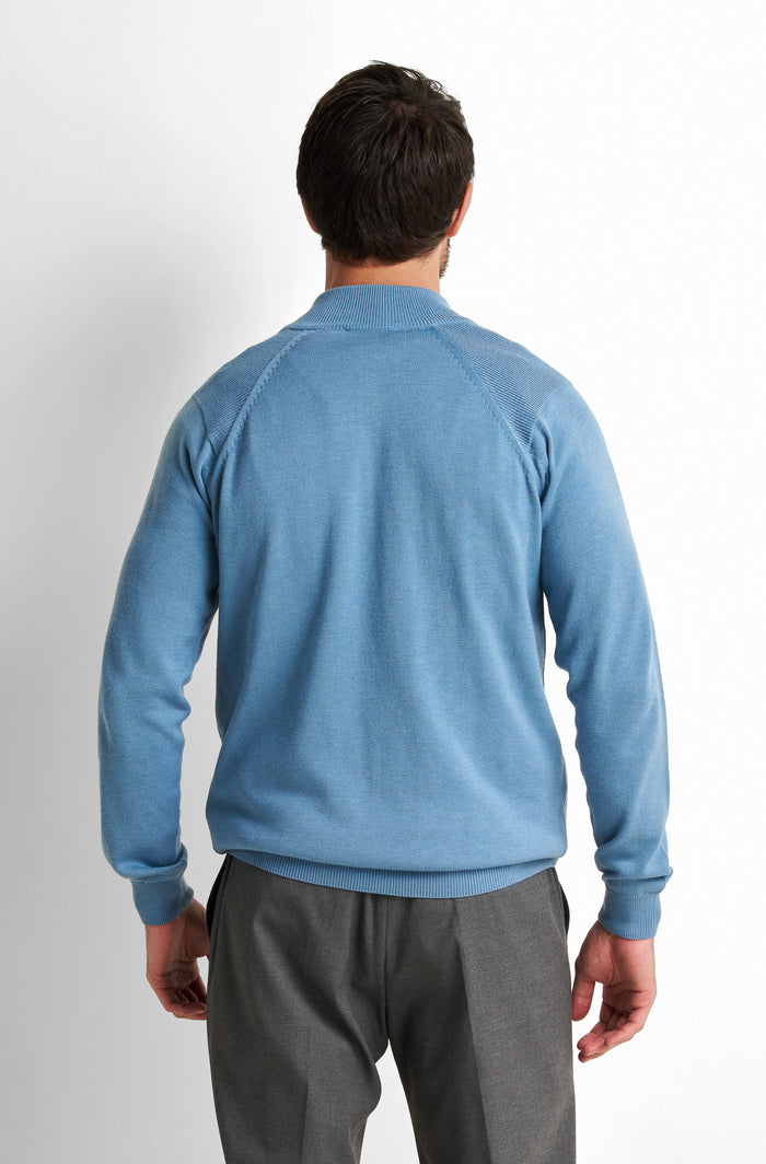 Zip-Front Collared Pullover