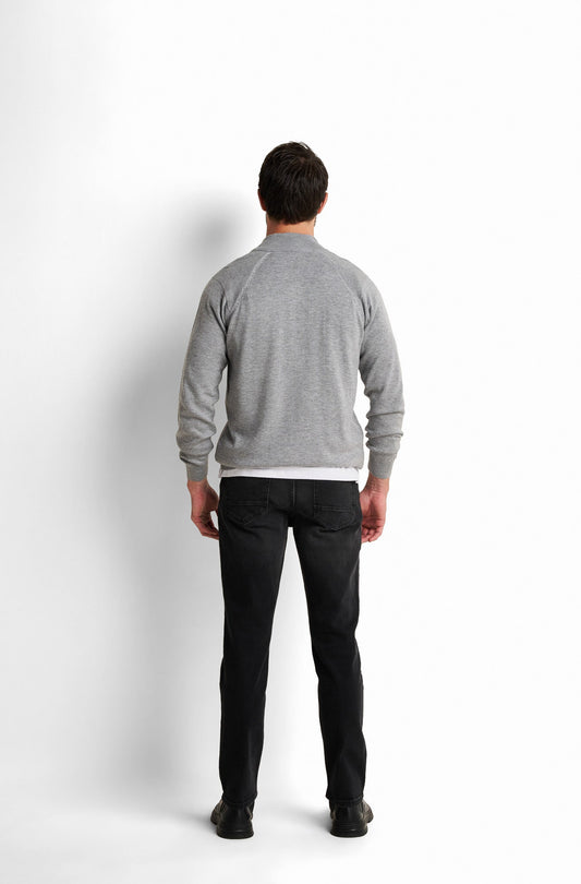 Zip-Front Collared Pullover