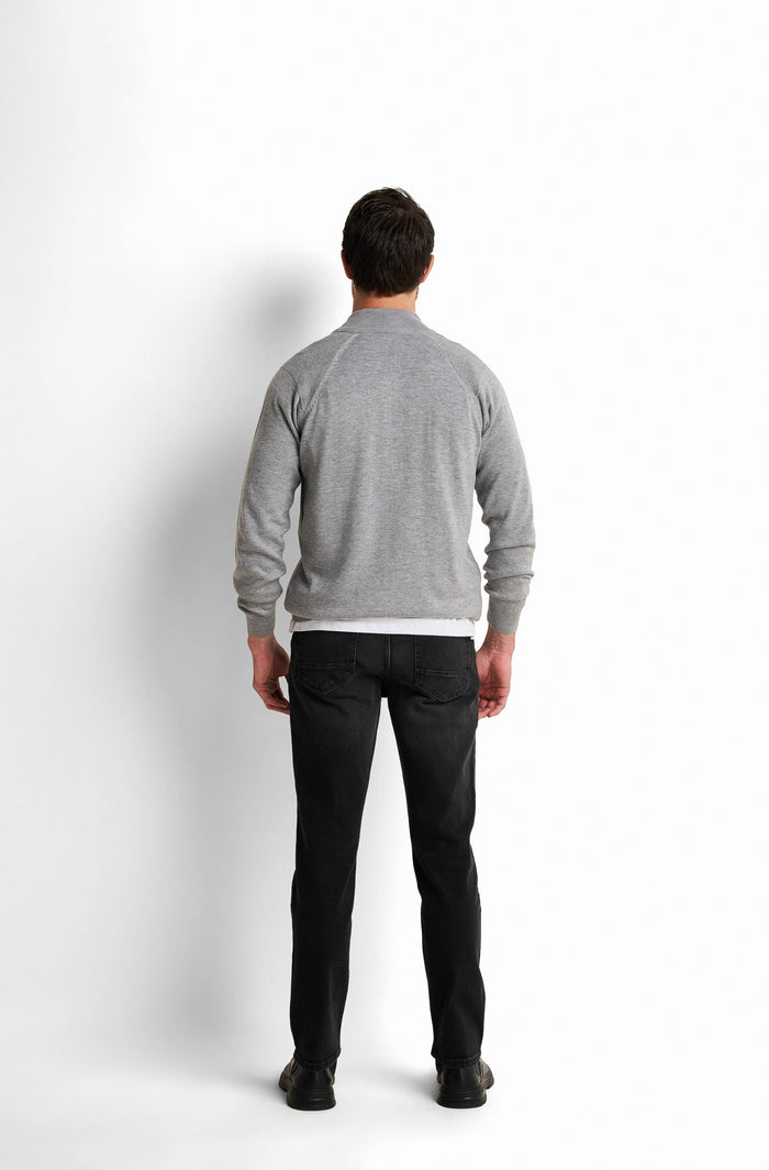 Zip-Front Collared Pullover