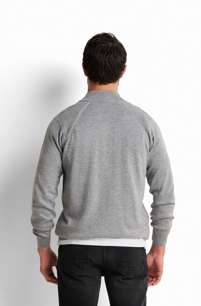 Zip-Front Collared Pullover