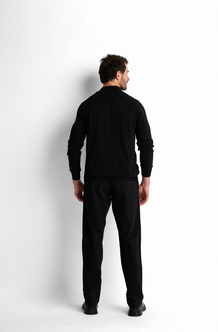 Zip-Front Collared Pullover