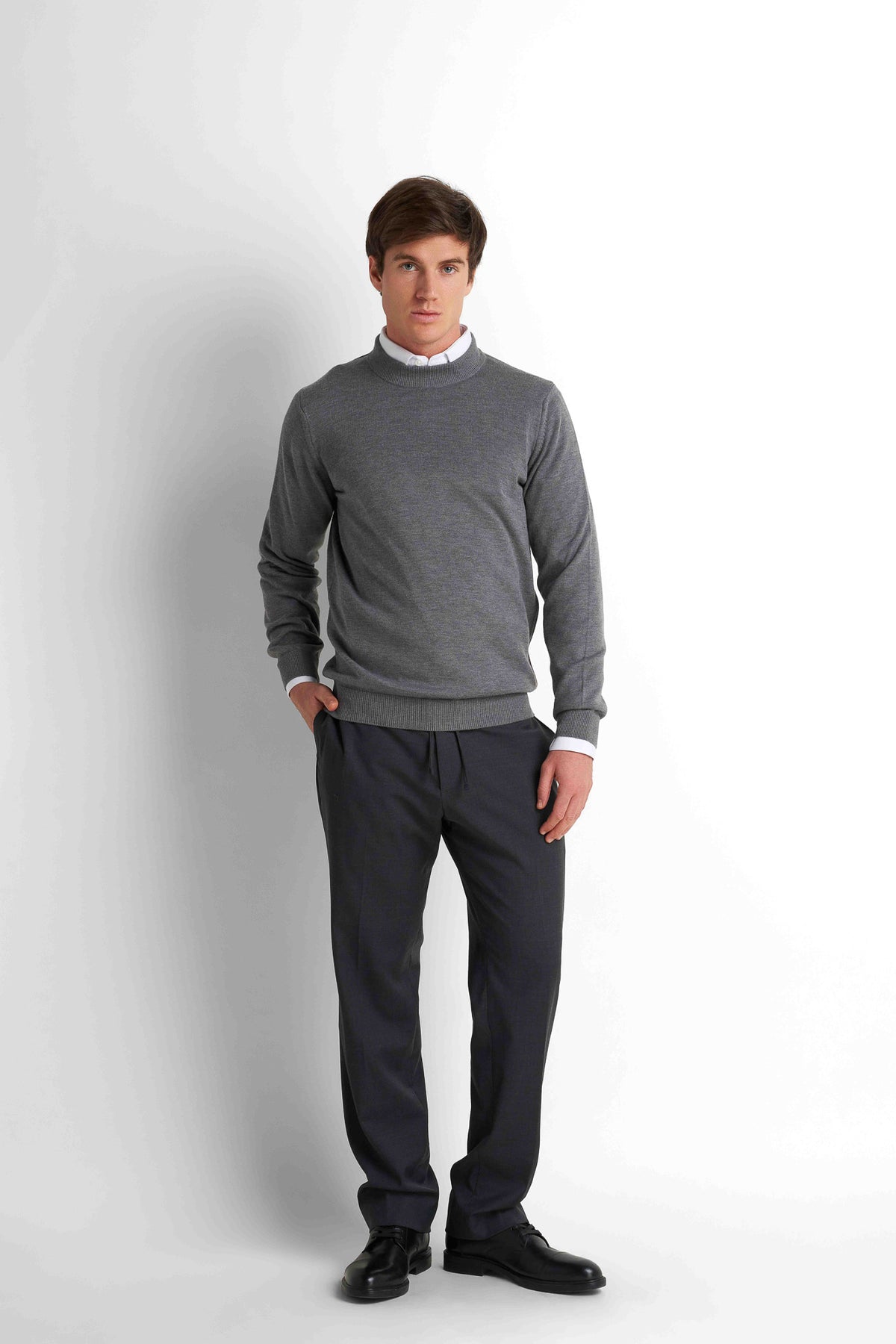 Mock-Neck Pullover - Charcoal