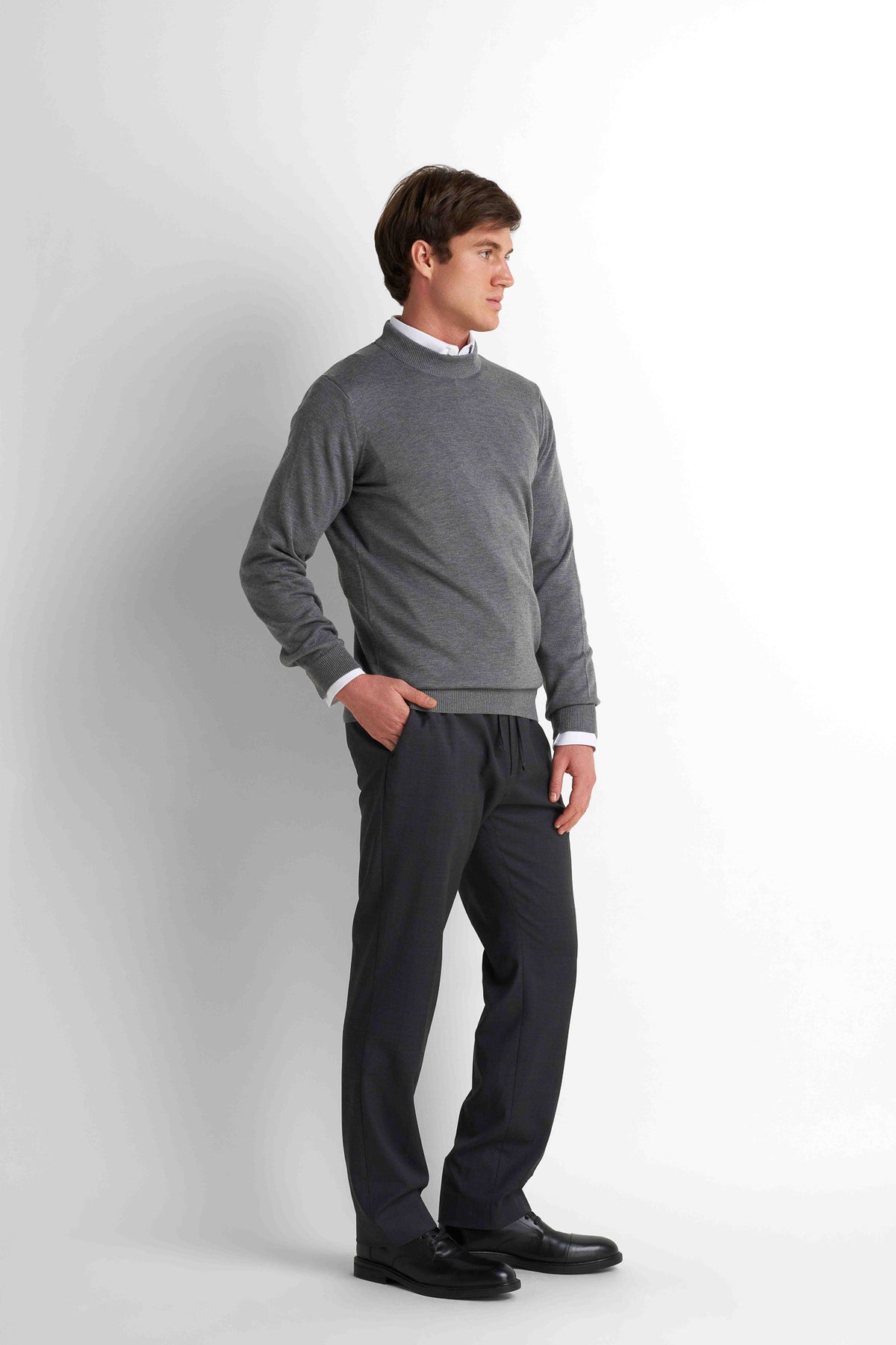 Mock-Neck Pullover - Charcoal