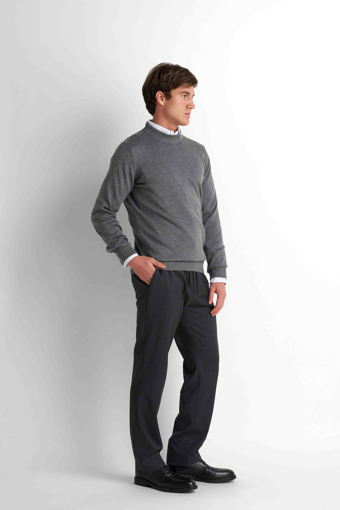 Mock-Neck Pullover - Charcoal