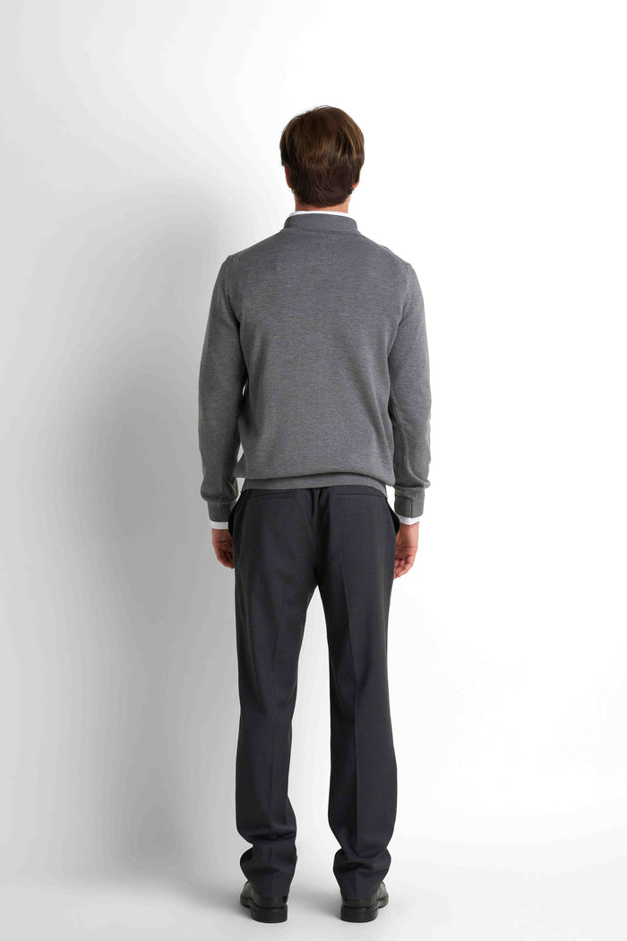 Mock-Neck Pullover - Charcoal