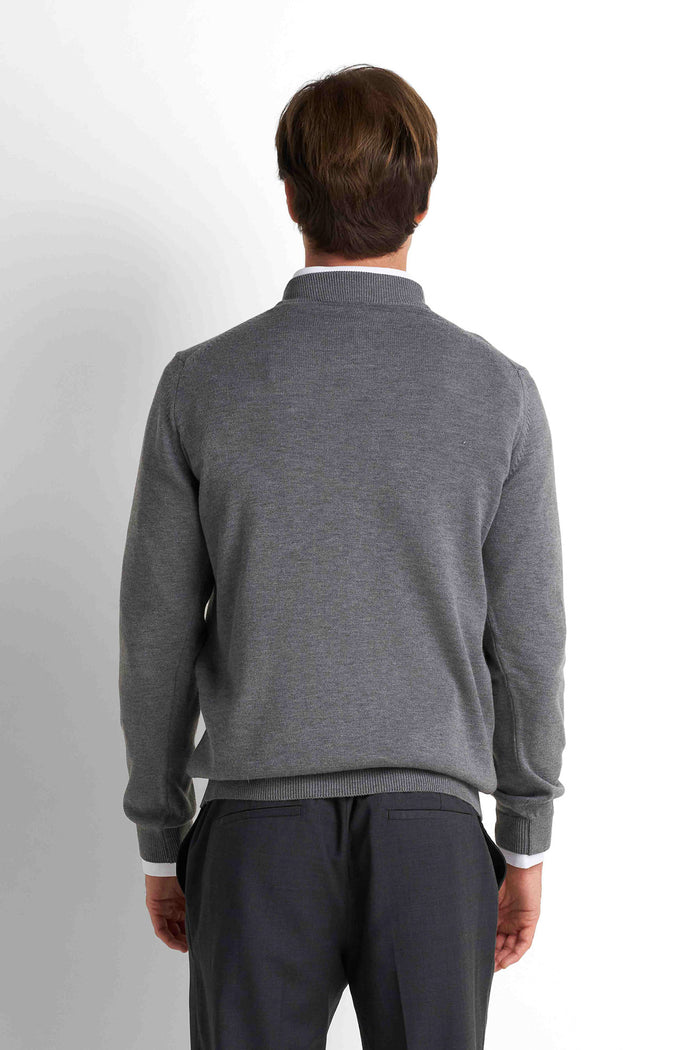 Mock-Neck Pullover - Charcoal