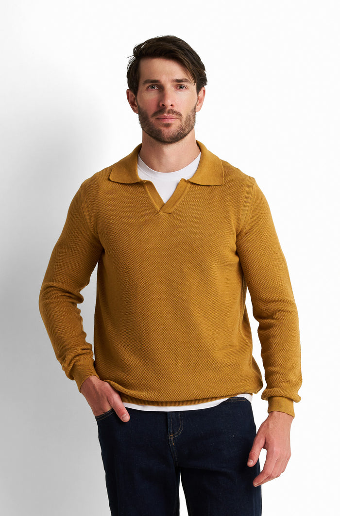 V-Neck Collared Pullover
