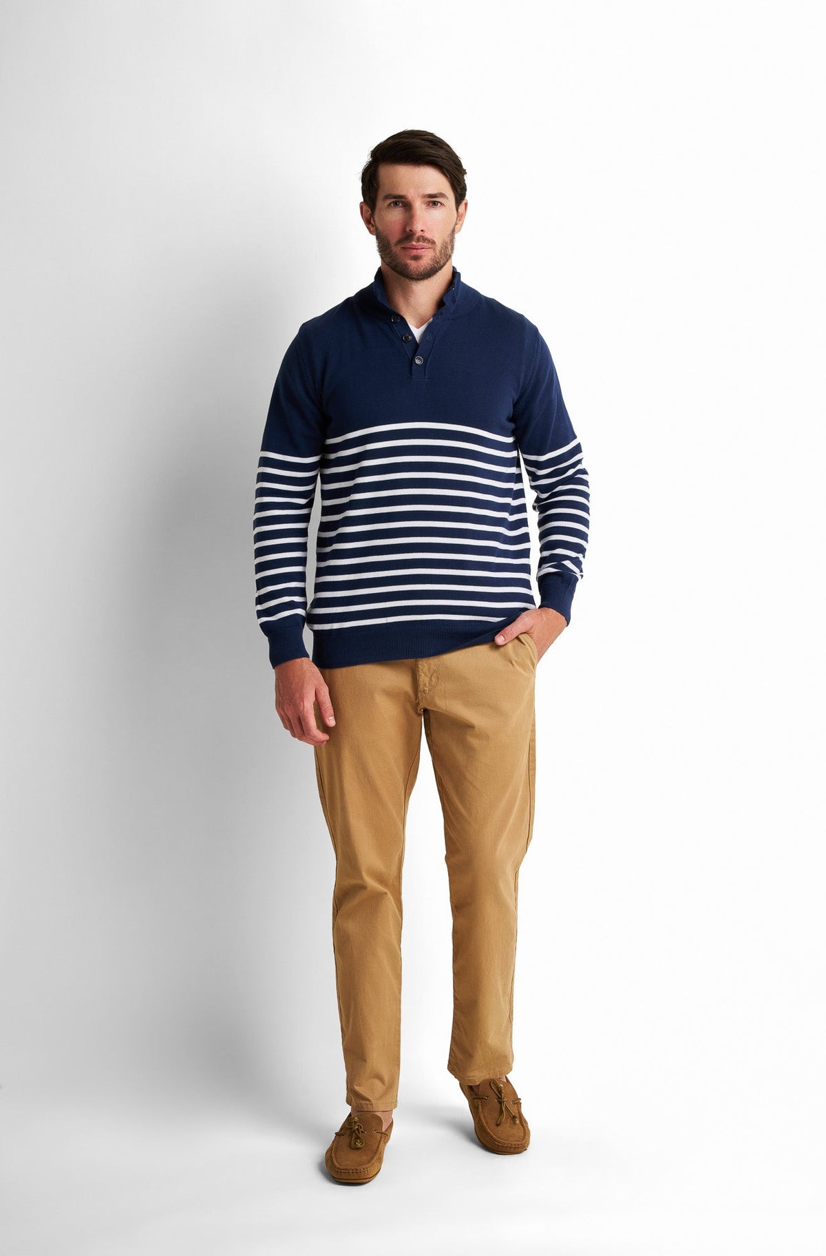 Striped Embroidered Pullover