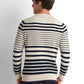 Striped Crew Neck Pullover - Light Beige