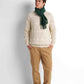 Textured Crew Neck Pullover - Light Beige
