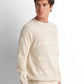 Textured Crew Neck Pullover - Light Beige