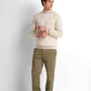 Crew Neck Knit Pullover - Light Beige