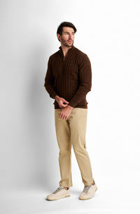 Zip-Front Collared Pullover
