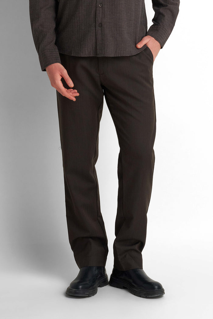 Formal Straight Trousers - Chocolate Brown