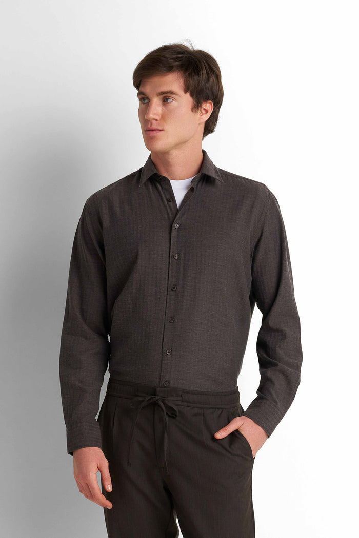 Formal Straight Trousers - Chocolate Brown